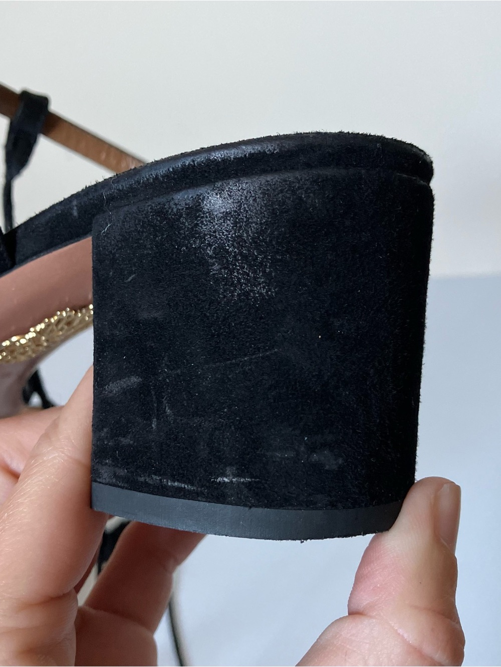 Aquazzura Black Tassel Lace-Up Block Heel Sandals | Designer Heels size 40.5 - Picture 9 of 12